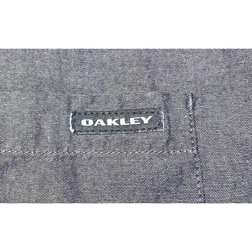 Oakley Mens Size Medium Grey Long Sleeve Button-Up Shirt Heathered Lifestyle - Picture 10 of 16